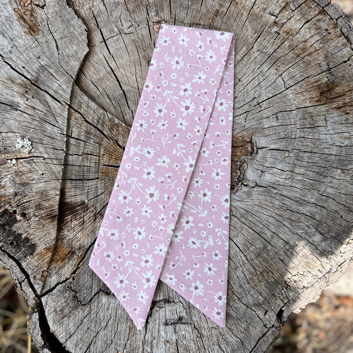 Purse Scarf - Spring Lavender and White Floral Scarf