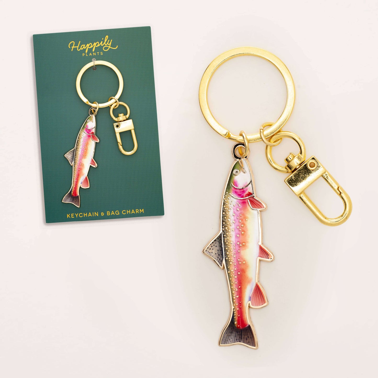 Rainbow Trout Keychain & Bag Charm, Fishing Gifts