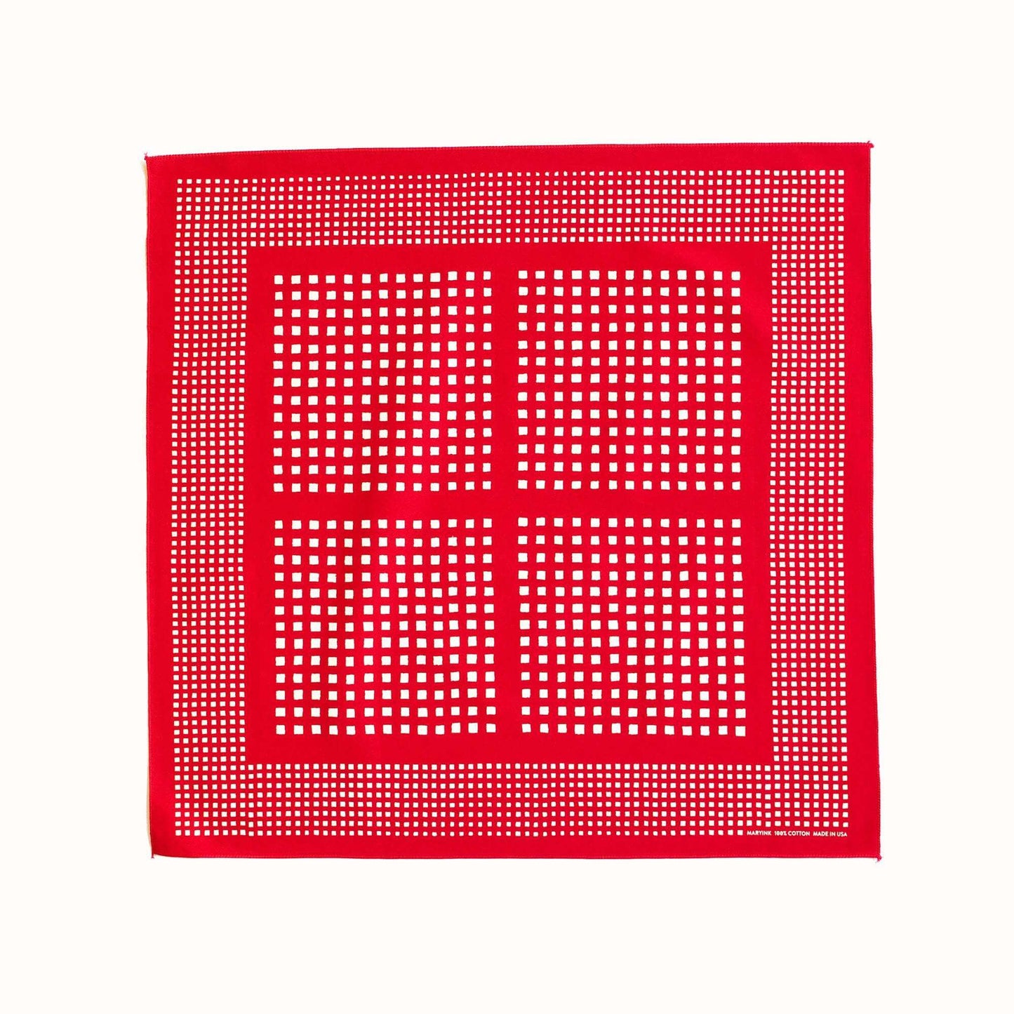 Red Check Windowpane Bandana