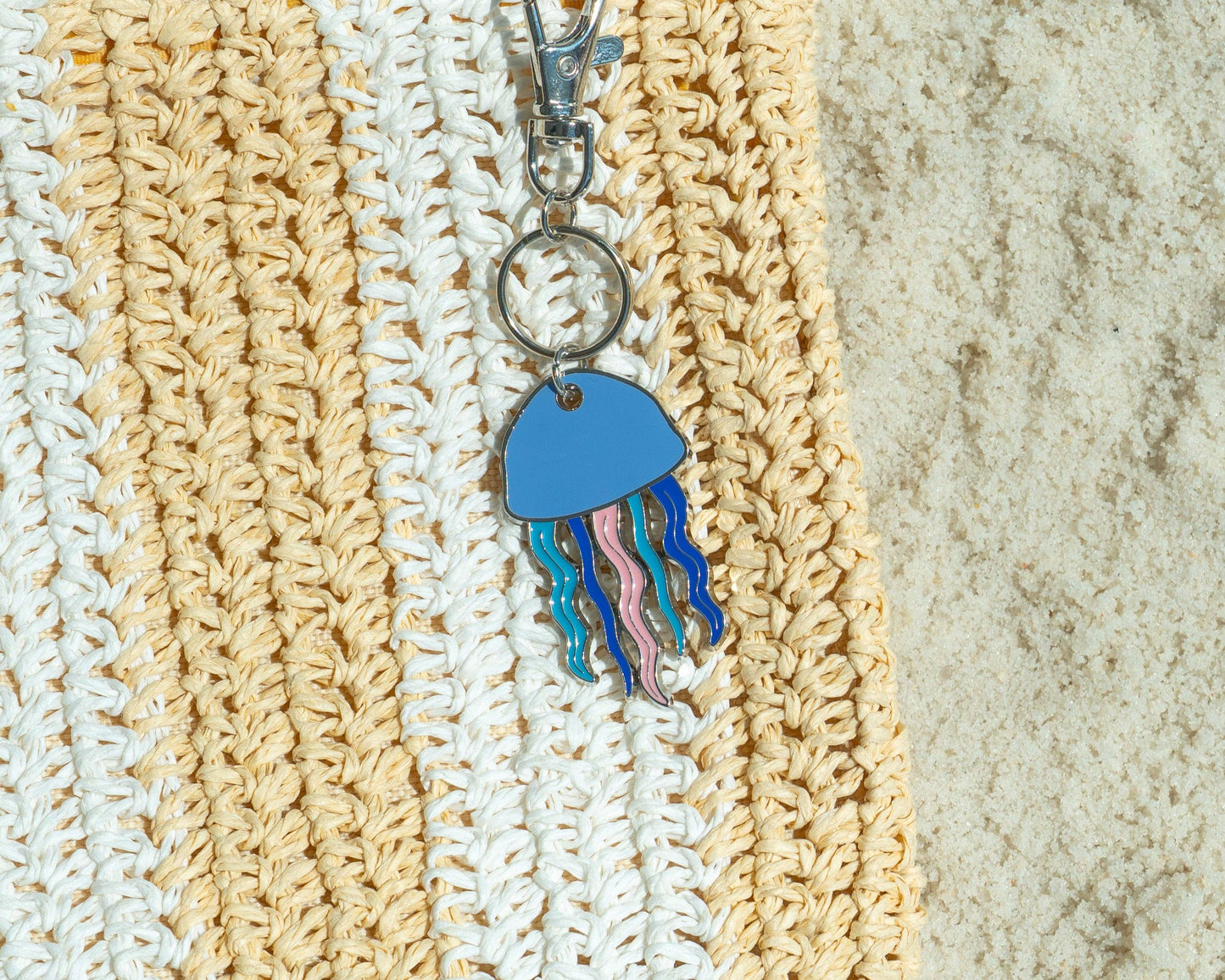 Ocean Life Keychain - Silver - Jellyfish