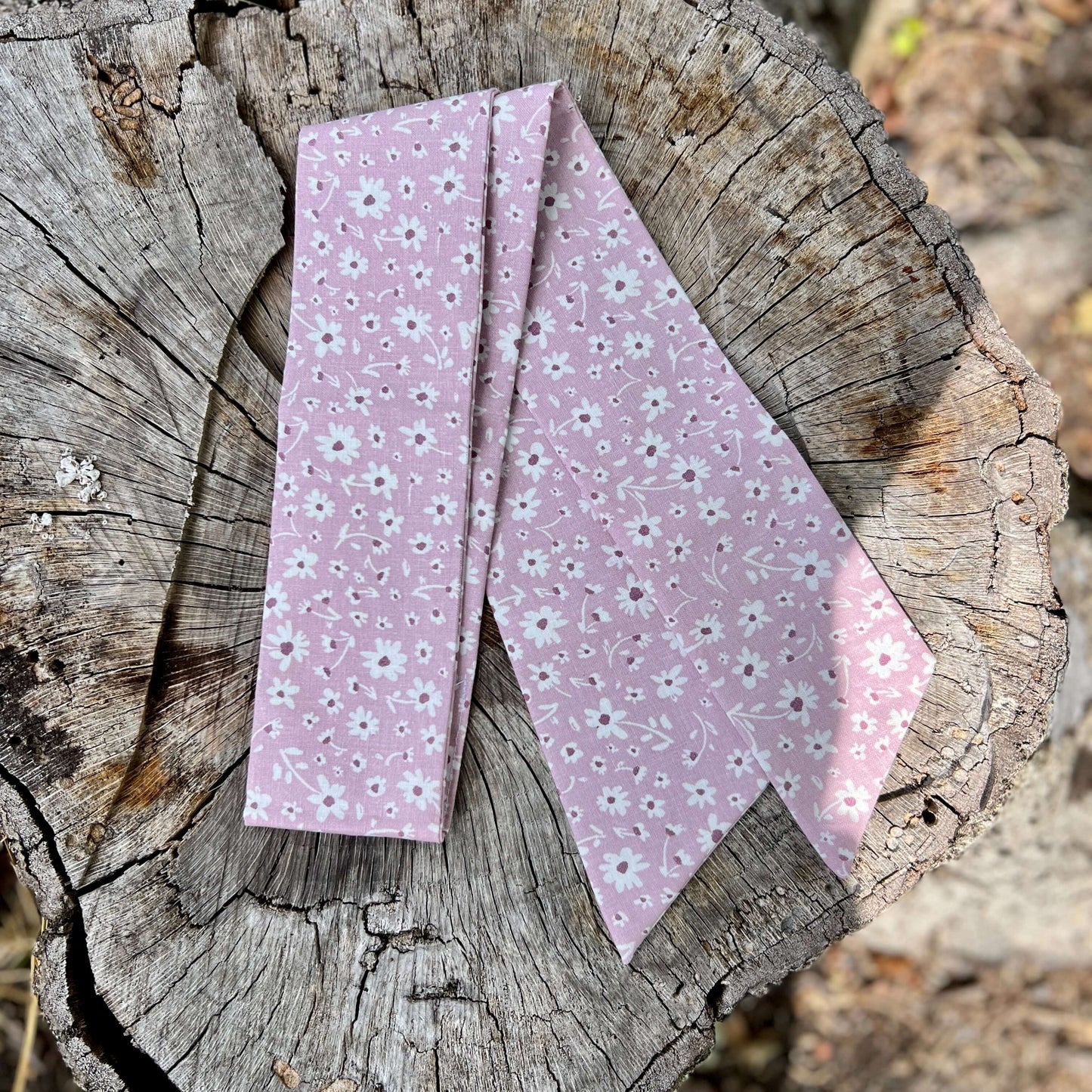Purse Scarf - Spring Lavender and White Floral Scarf