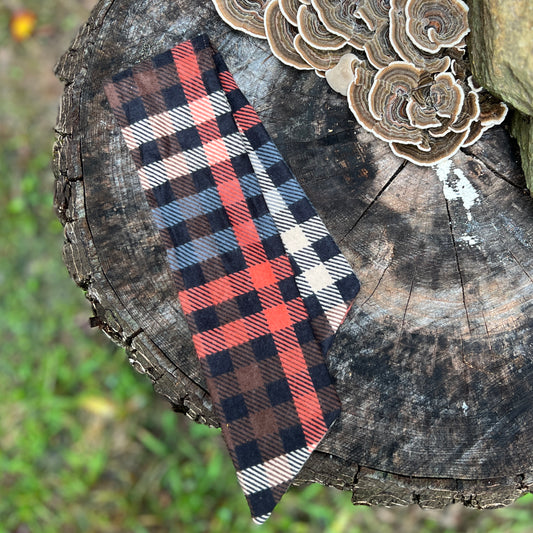 Purse Scarf - Black Plaid Flannel