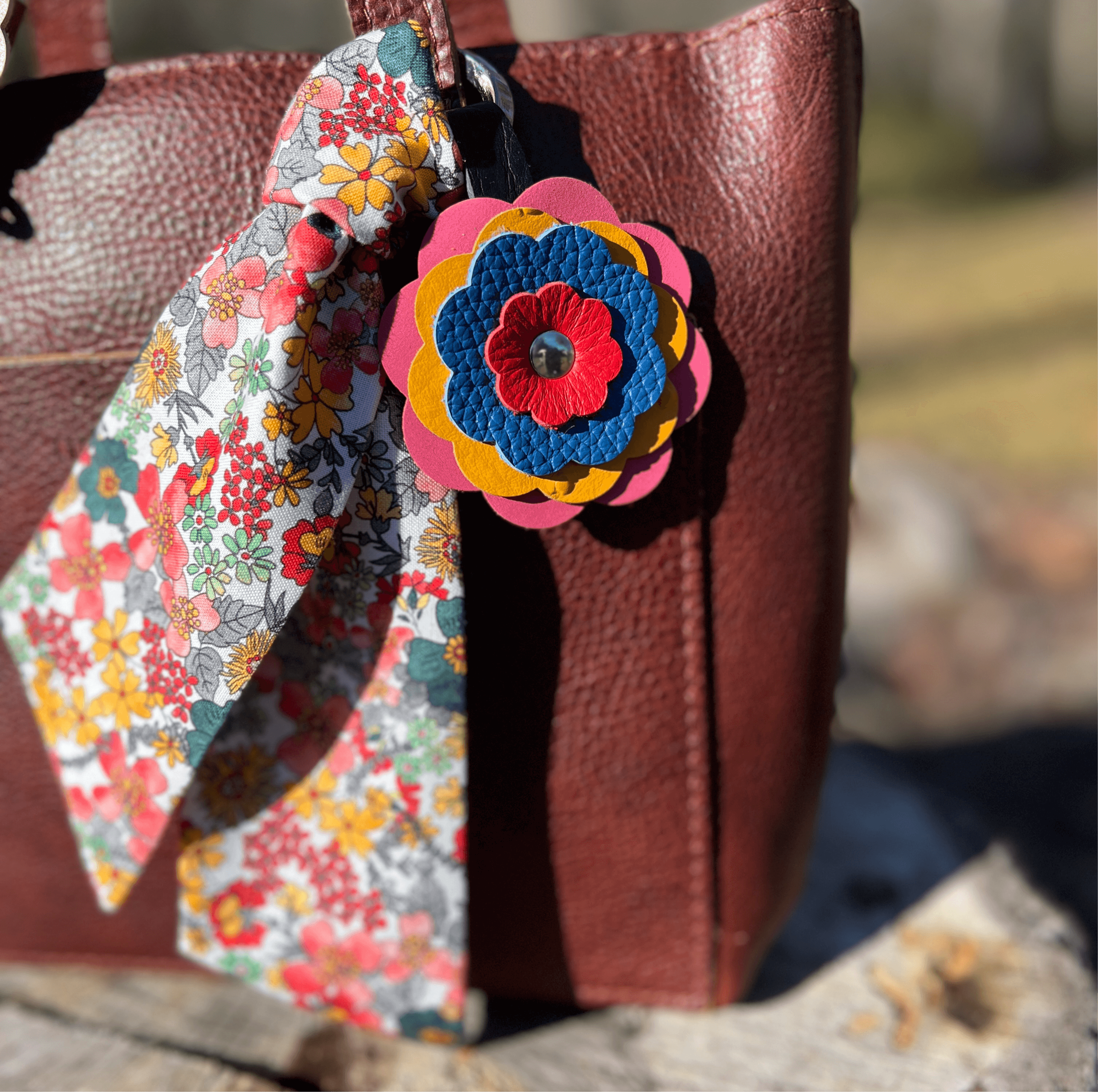 purse Scarf - Retro Floral Pink