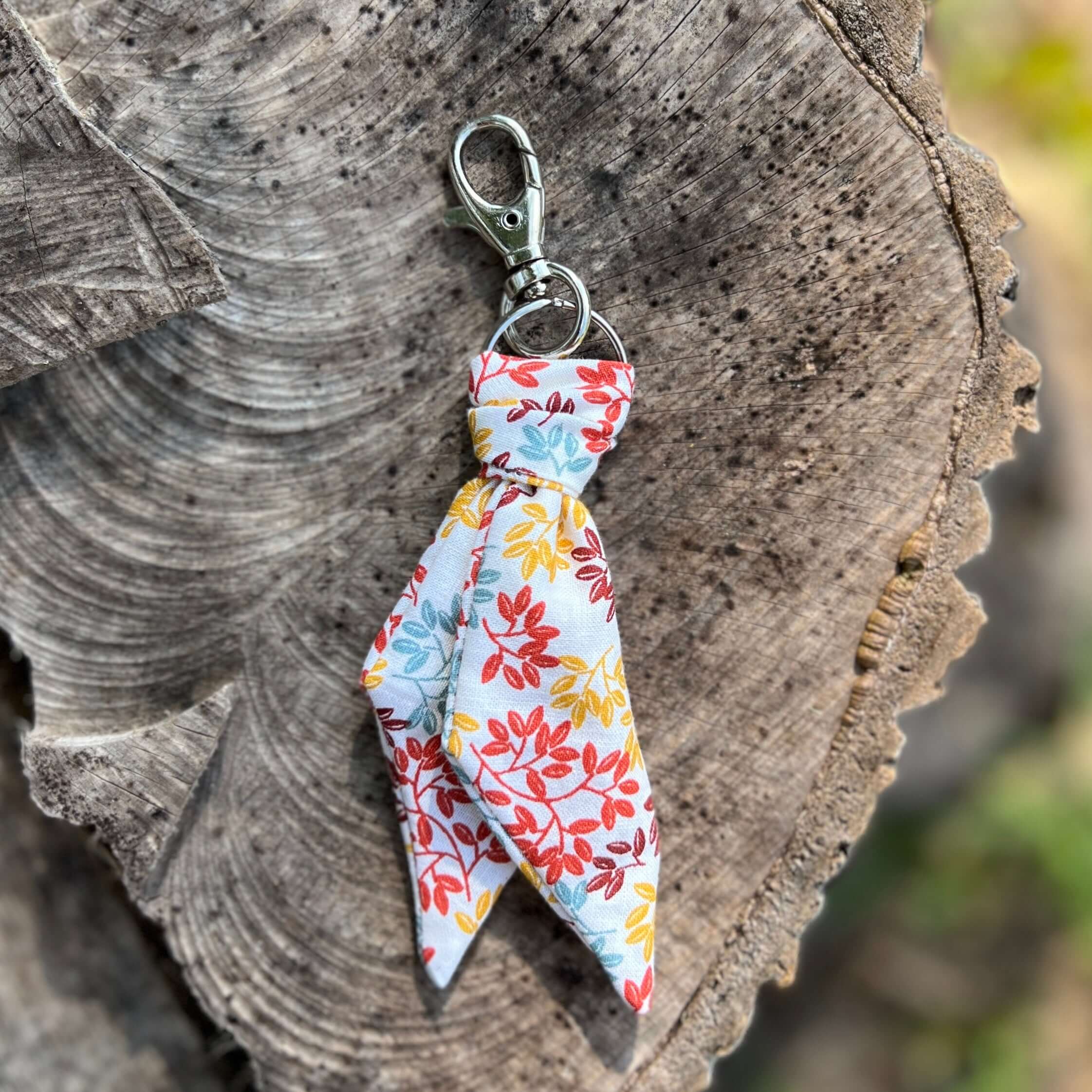 Purse Scarf Mini Key Chain - Fall Leaves