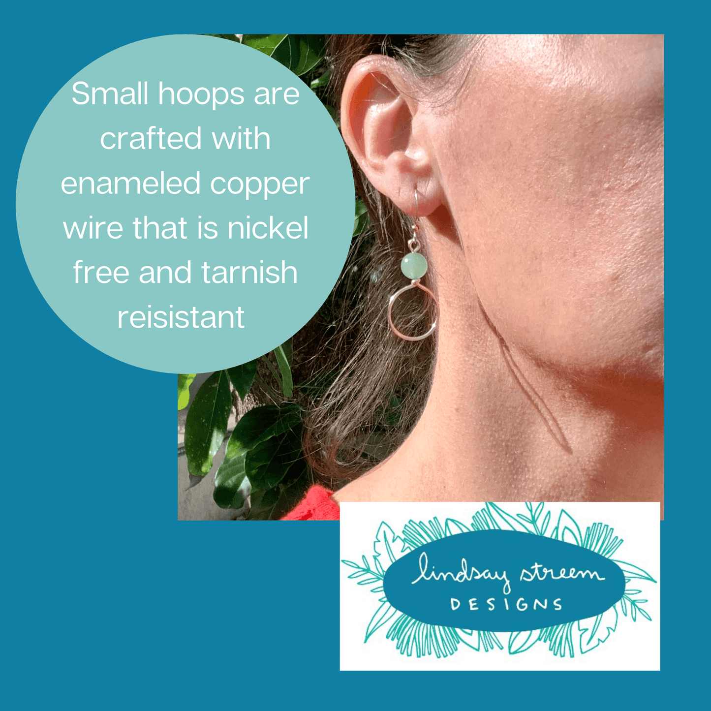 Small Rose Gold Hoop Earrings with Lilac Stone