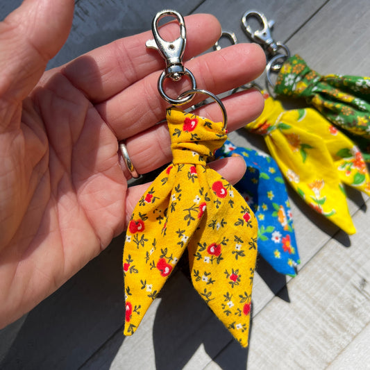 Scarf Key Chain Retro Floral