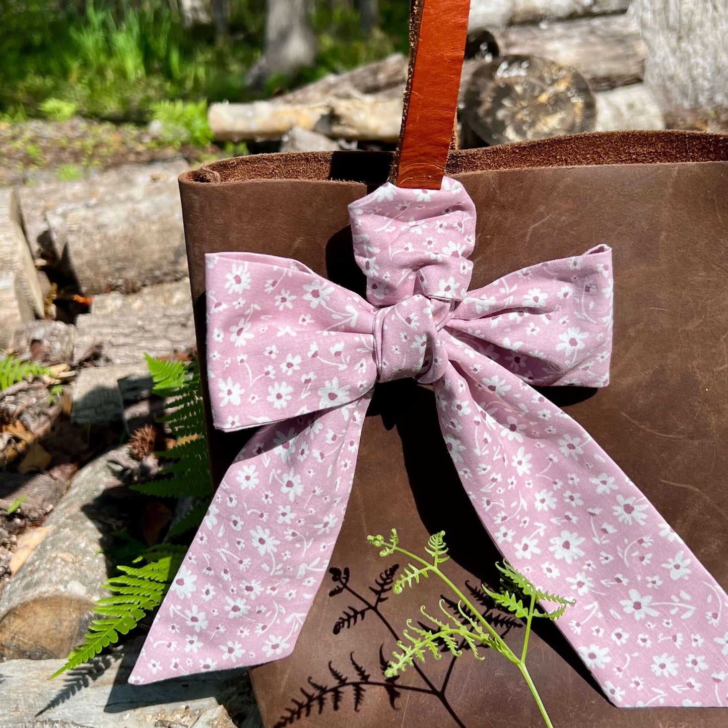 Purse Scarf - Spring Lavender and White Floral Scarf
