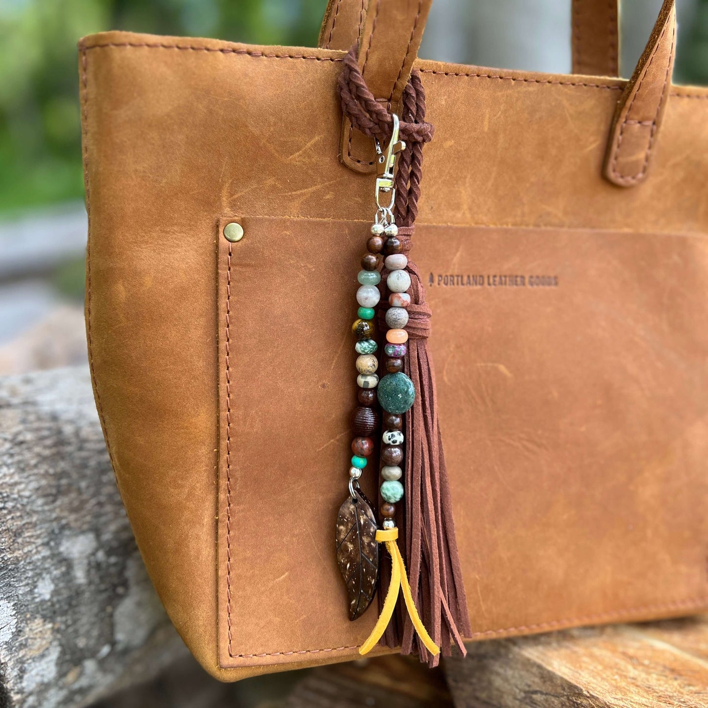 Boho Beaded Purse Charm