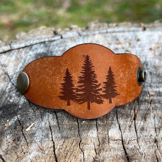 Leather Bandana Slide - Trio of Trees rustic brown