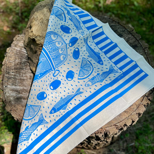 Sardines Bandana Style Scarf