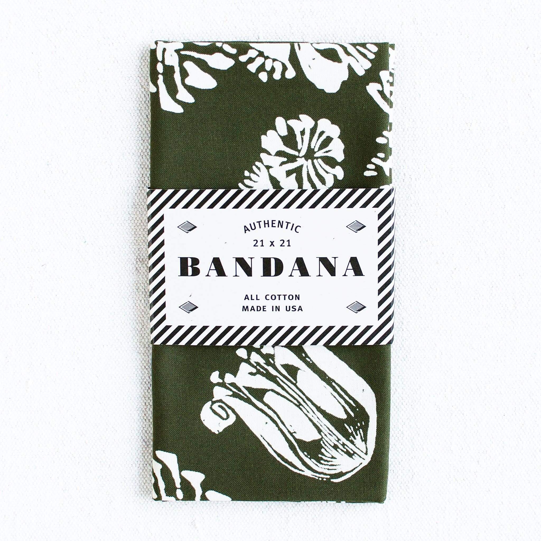 Olive Floral Bandana