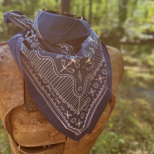 blue western bandana scarf