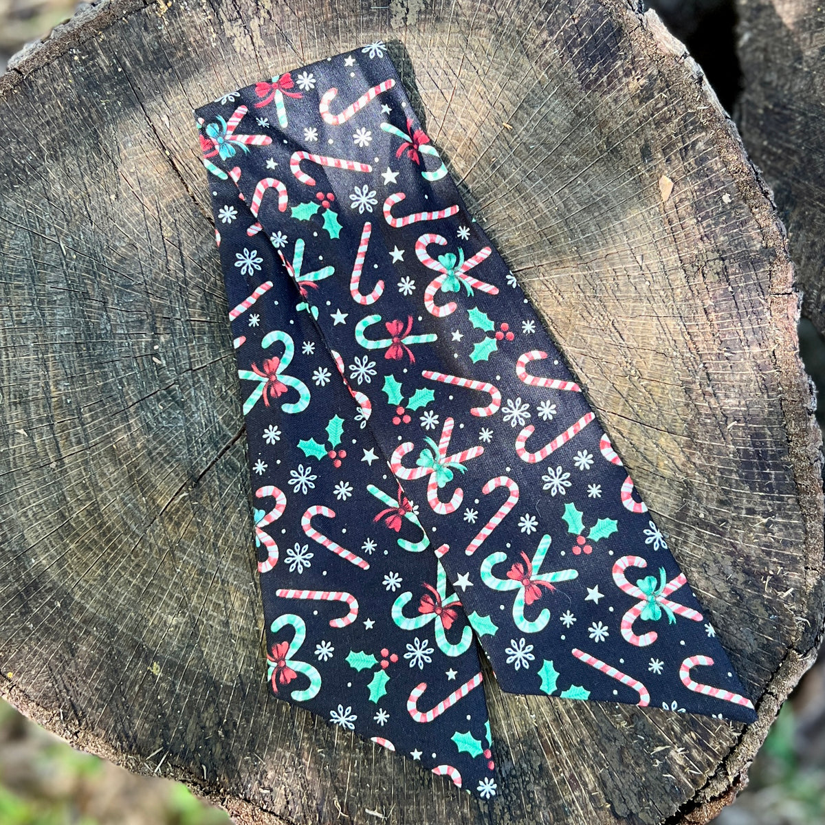 candy cane print mini scarf for purse