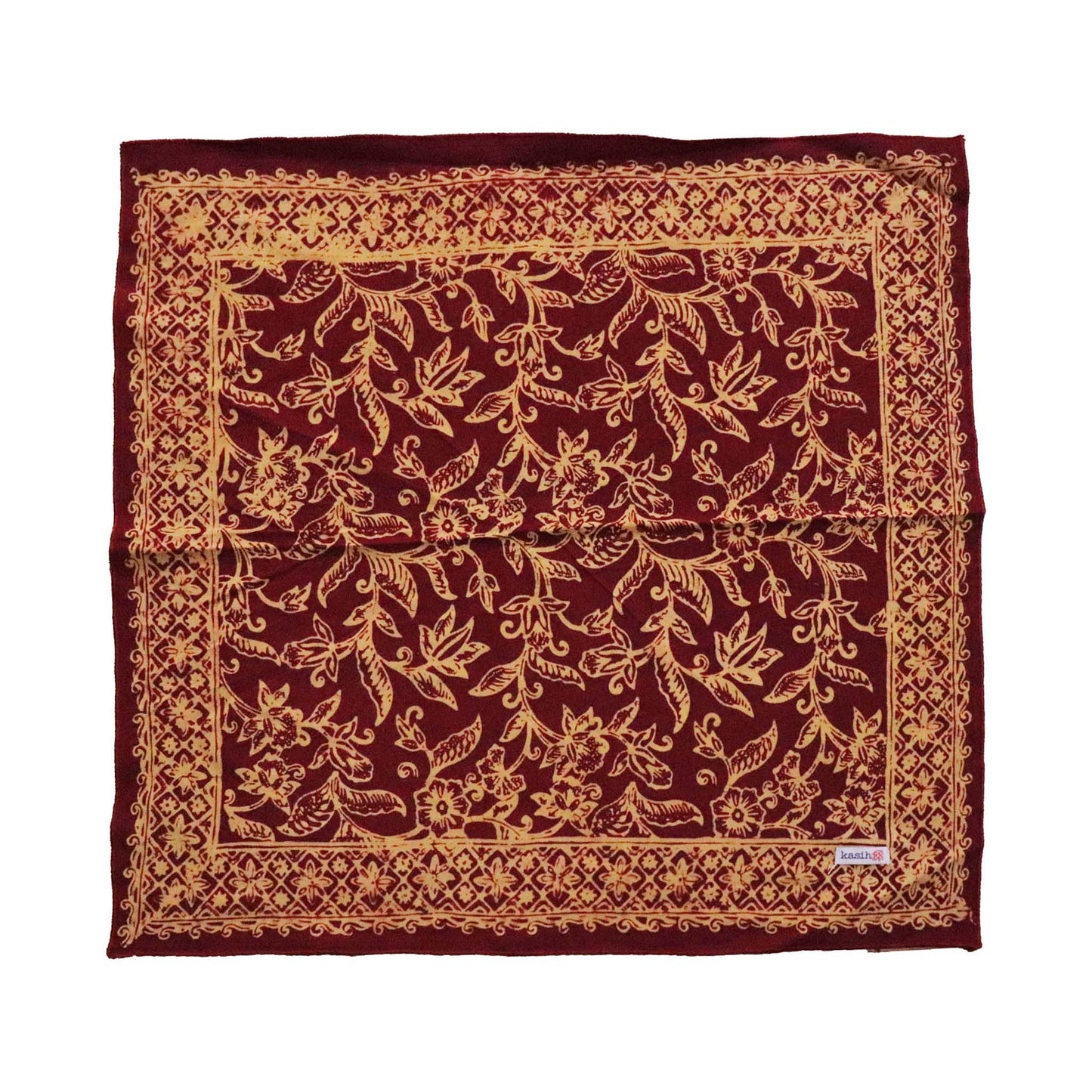 red and brown floral bandana