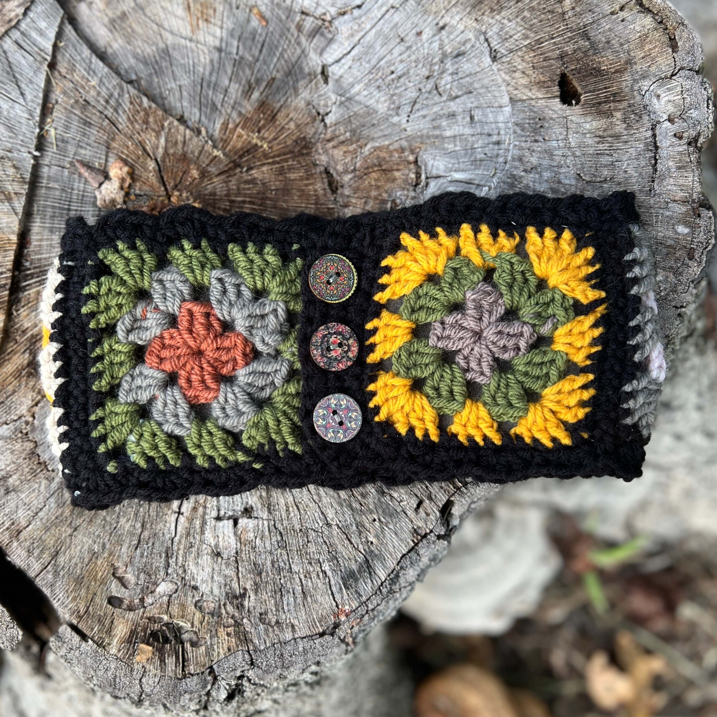 retro crocheted winter headband