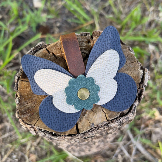 leather butterfly bag charm