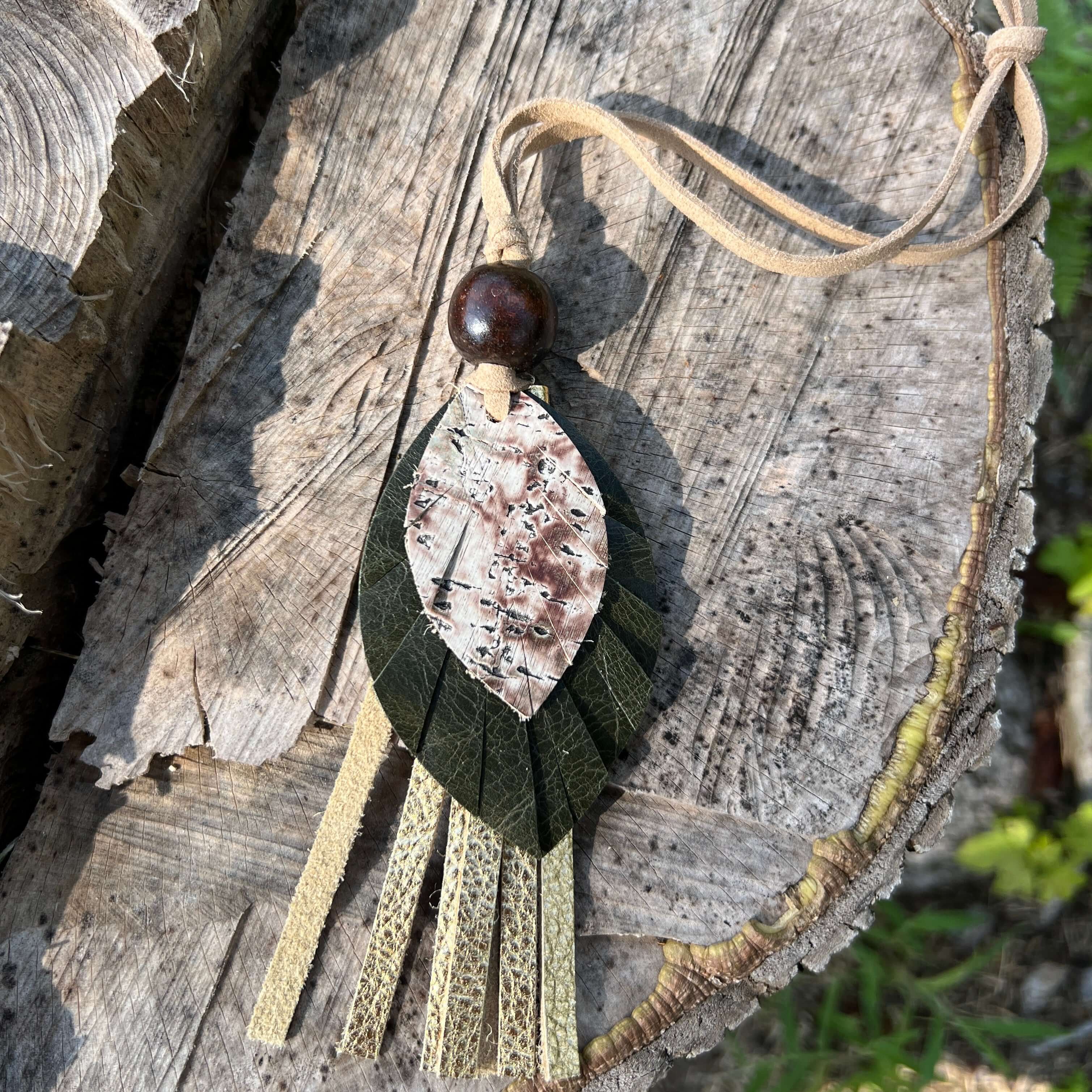 leather tassel bag charm