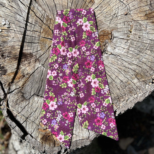 purple floral purse scarf