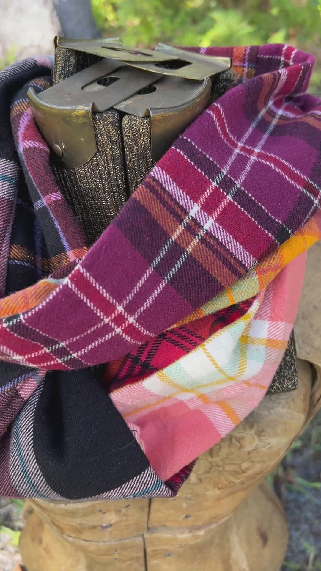 plaid flannel loop scarf