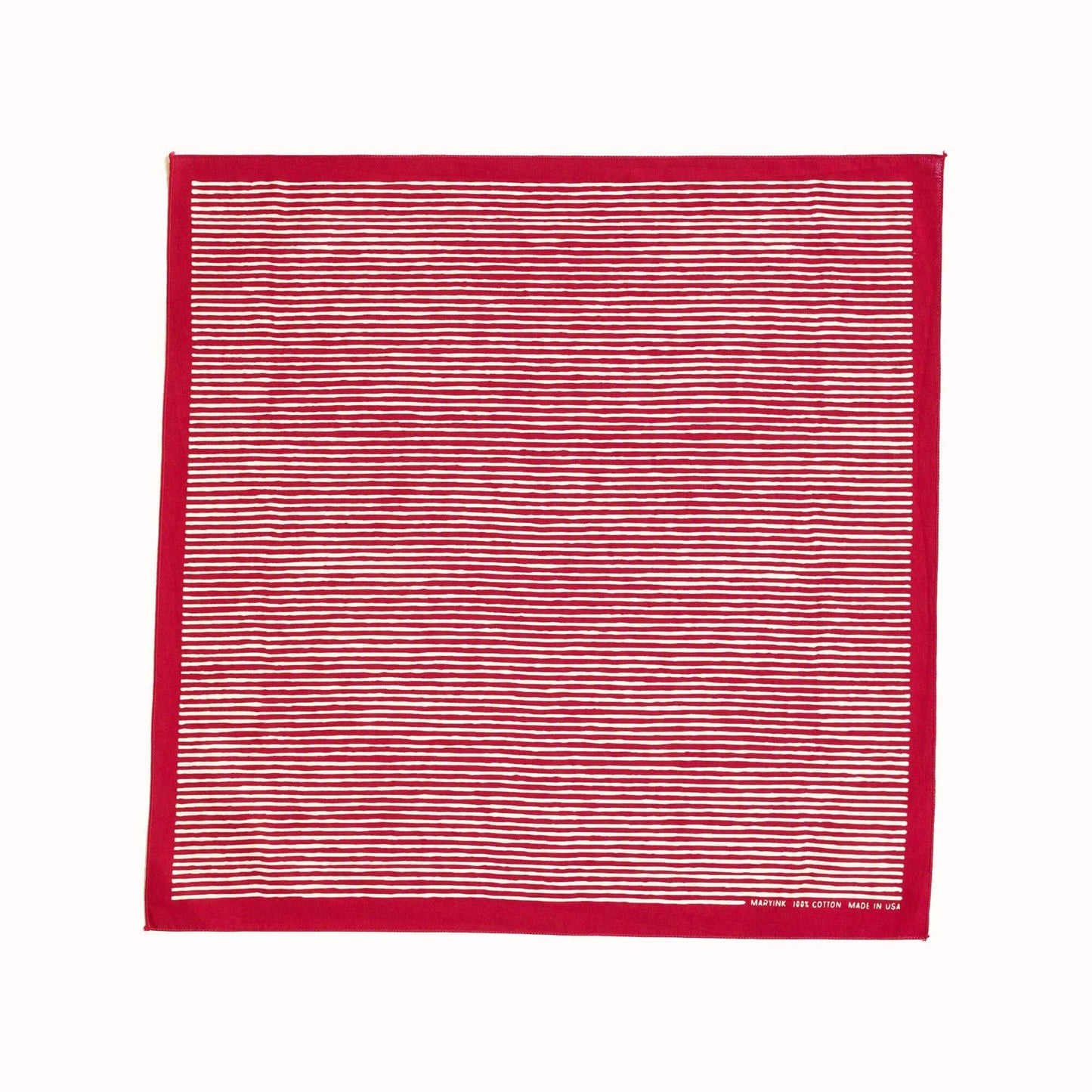 Red and white striped bandana on a white background