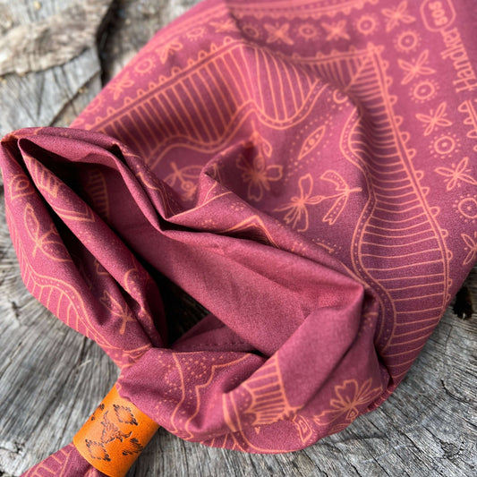 red western bandana scarf with leather slide