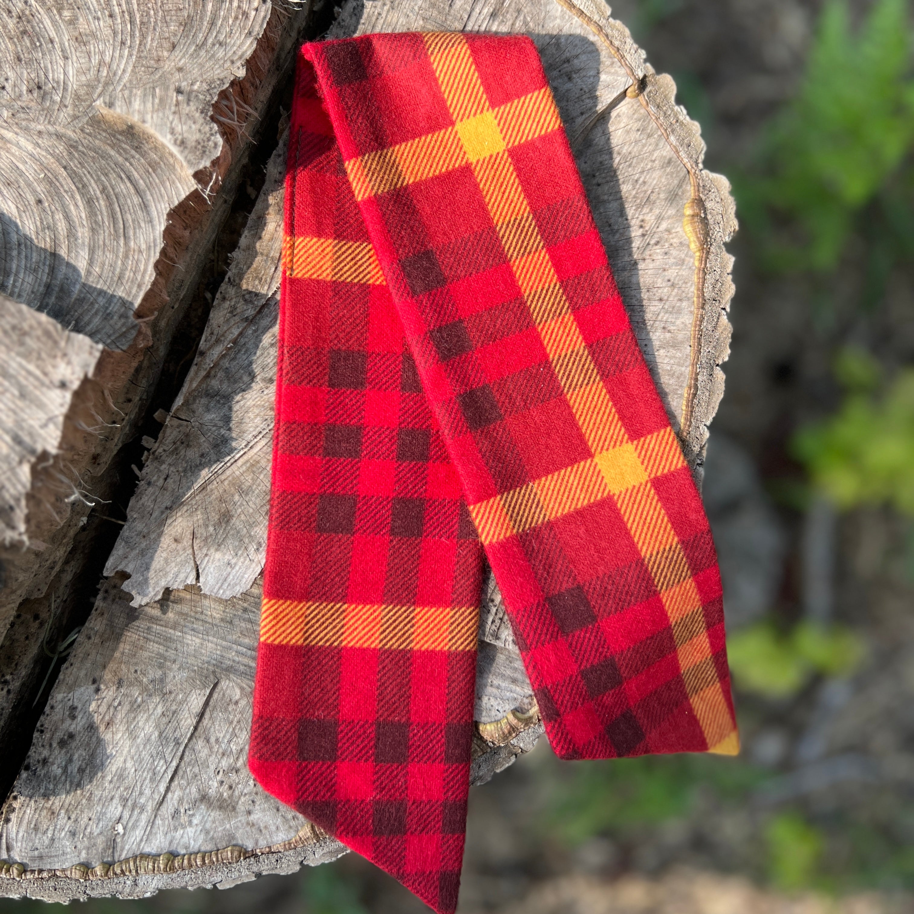 Purse Scarf - Red Plaid Fall Flannel