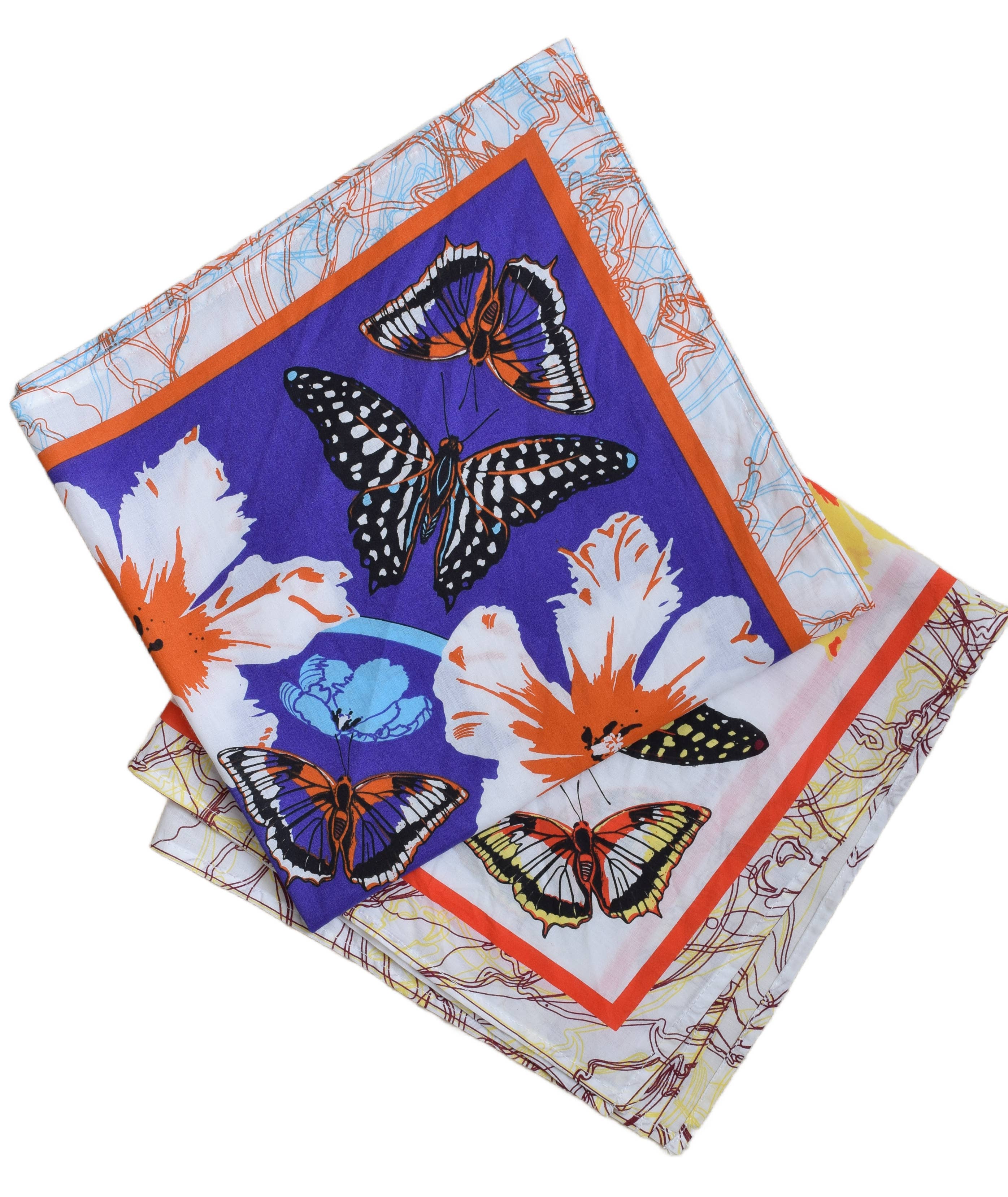 Butterfly Bandana - 100% Cotton - Pollinator Print - Floral