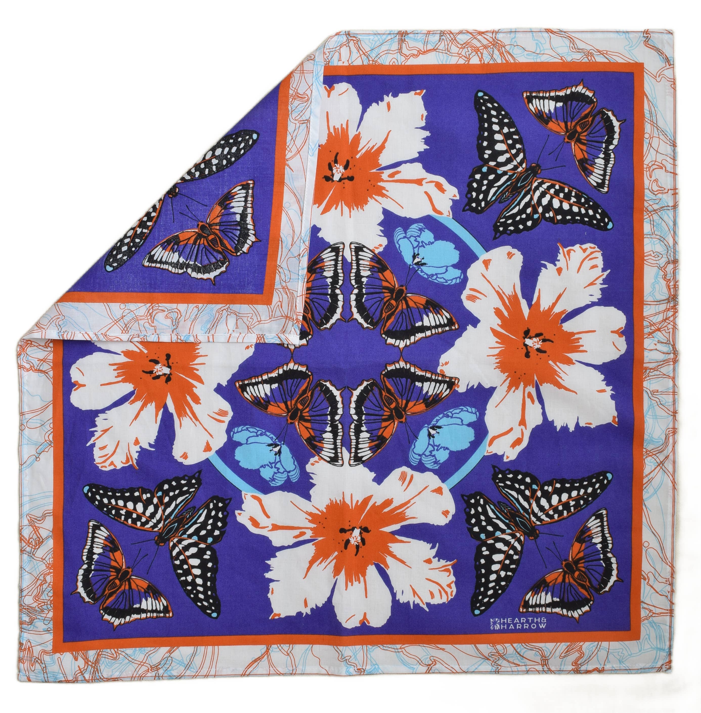 Butterfly Bandana - 100% Cotton - Pollinator Print - Floral