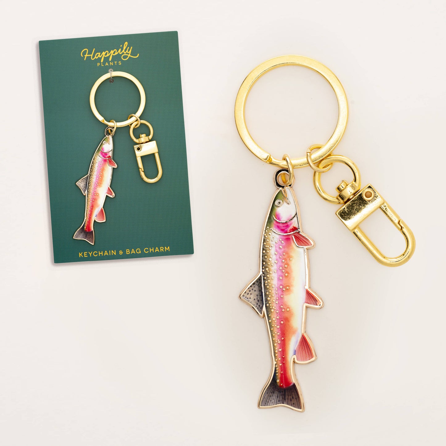 Rainbow Trout Keychain & Bag Charm,  Fishing Gifts