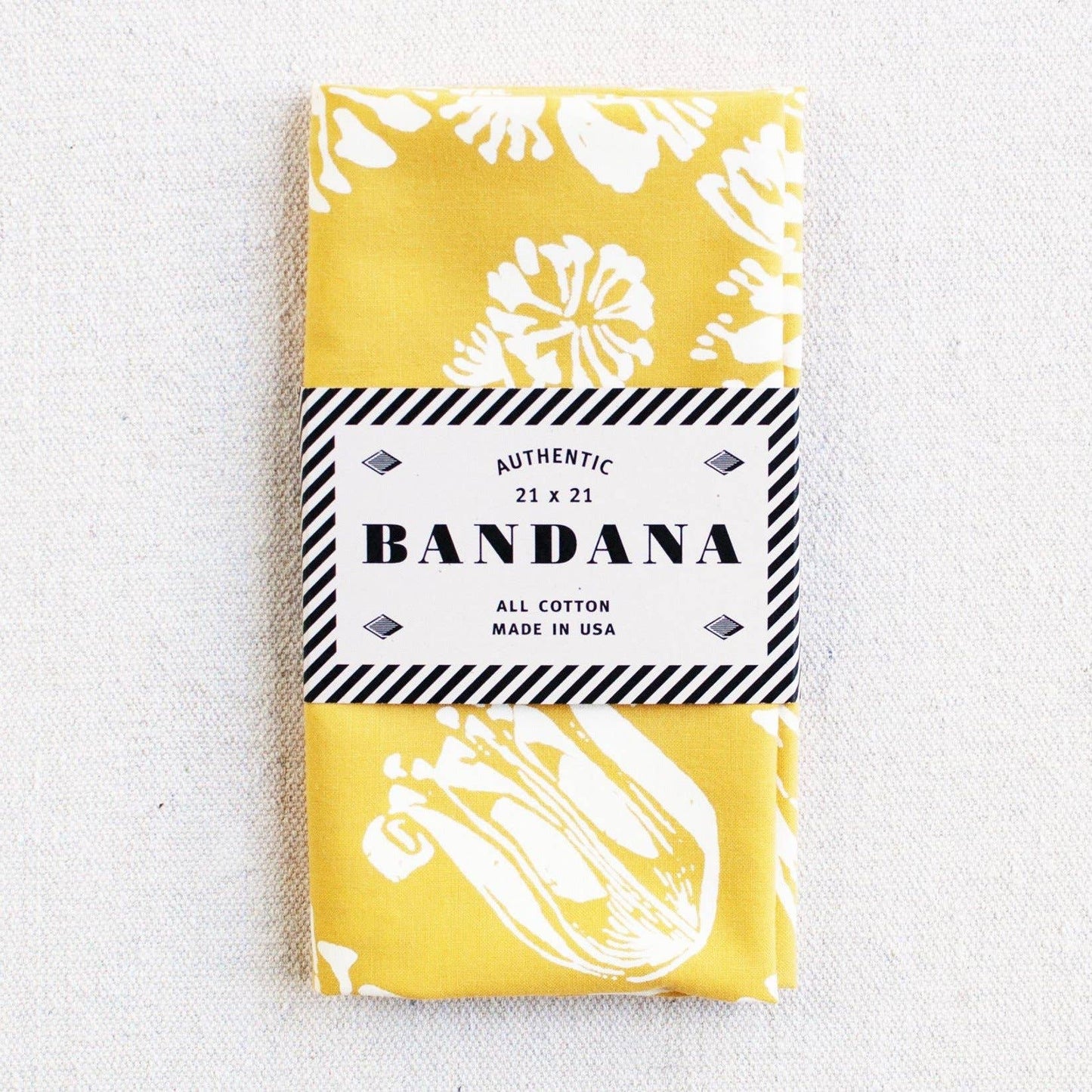 Golden Yellow Floral Bandana