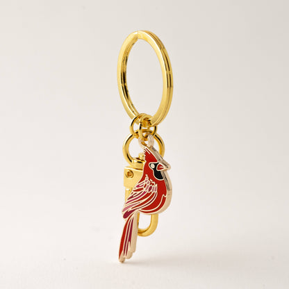 Red Cardinal Keychain & Bag Charm, Bird Gifts, Remembrance