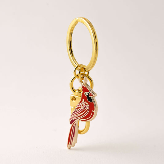 Red Cardinal Keychain & Bag Charm, Bird Gifts, Remembrance