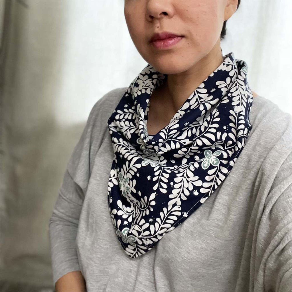 Bandana Blue White - Hand Dyed Batik