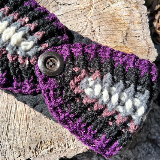 Winter Headband with Fleece Lining - Bright Stripes