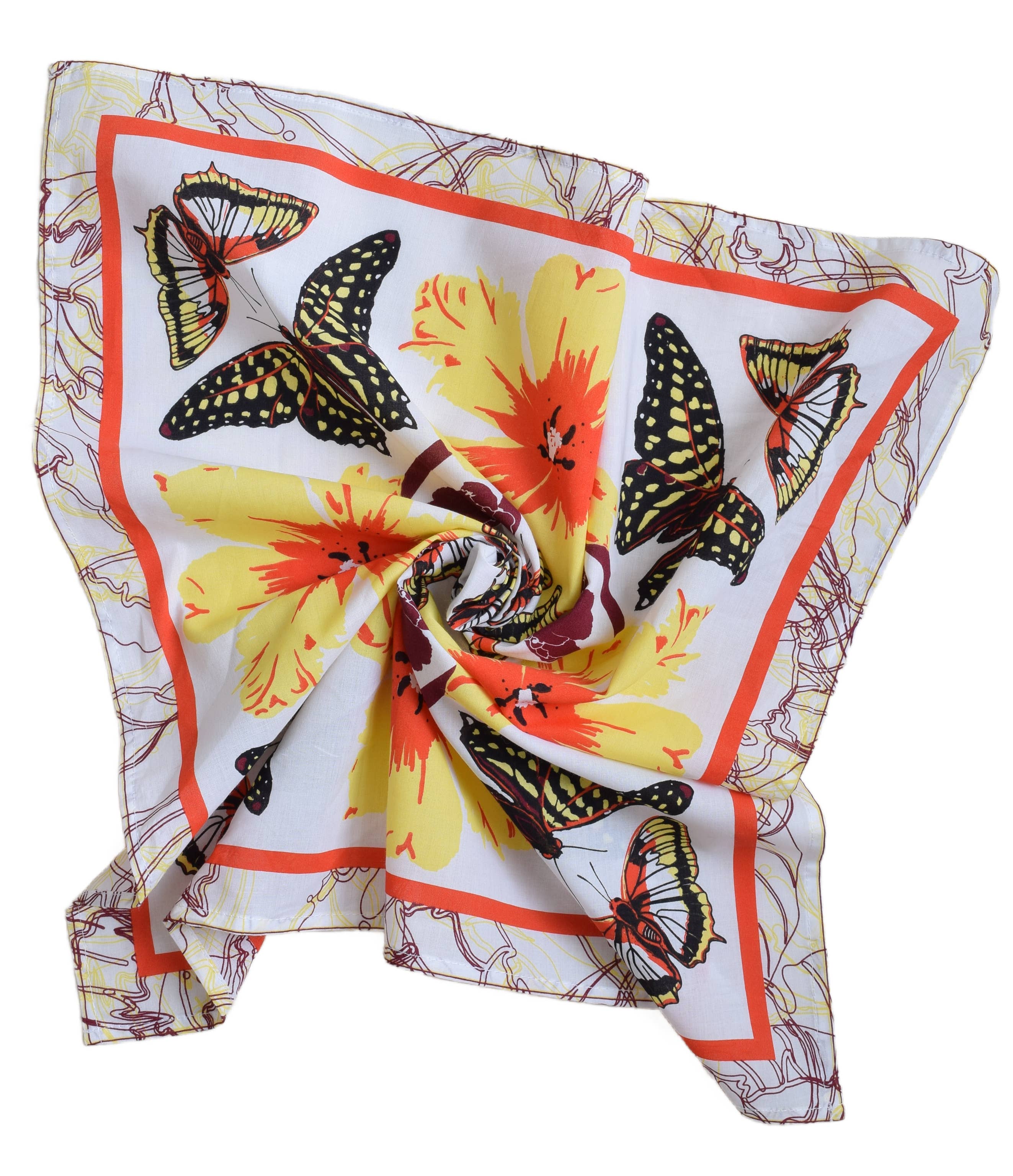 Butterfly Bandana - 100% Cotton - Pollinator Print - Floral