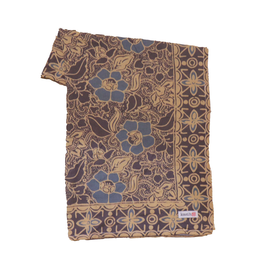 Batik Bandana - Gray Blue Spotted Flower