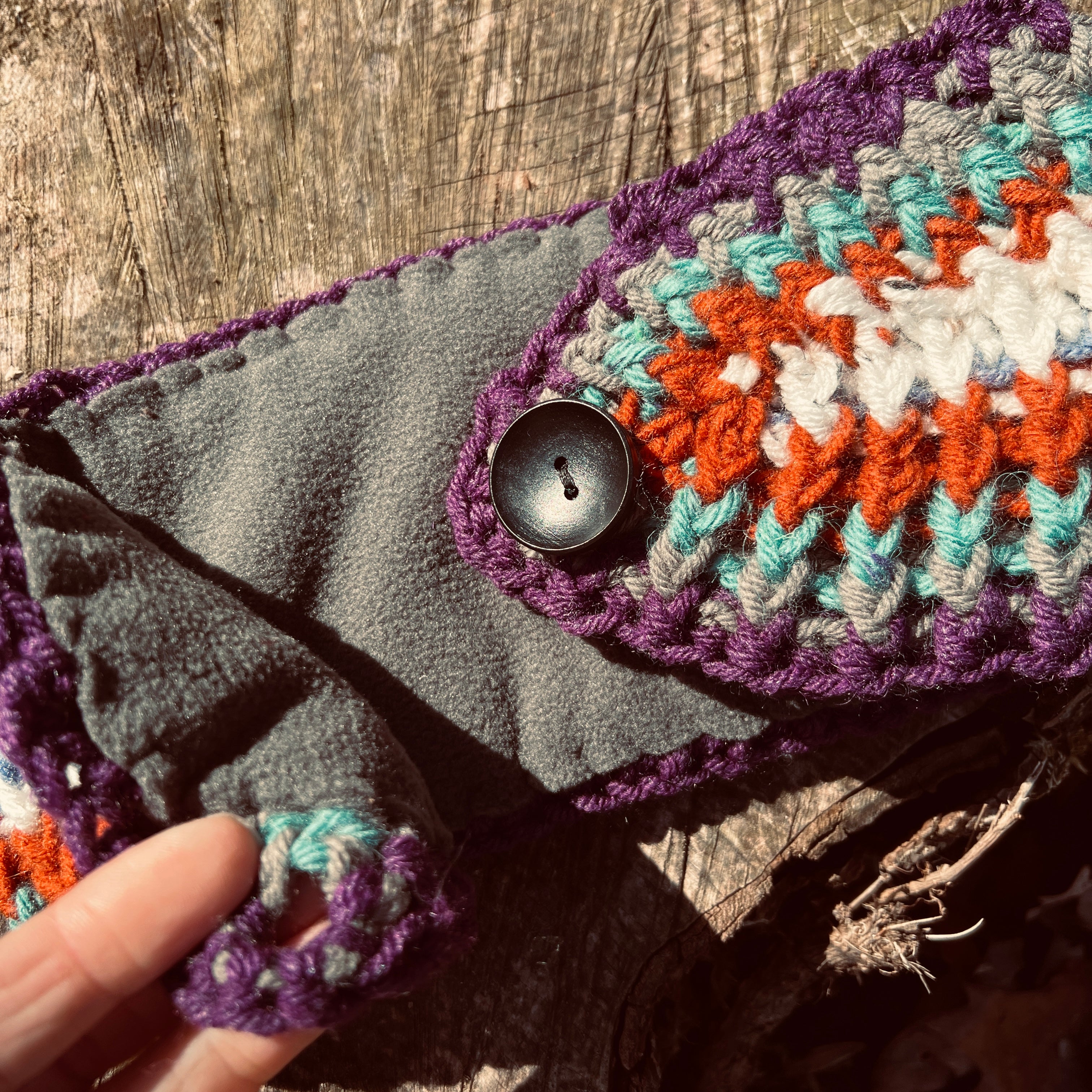 Ear Warmer with Fleece Lining - Colorful Striped Chunky Knit Headband