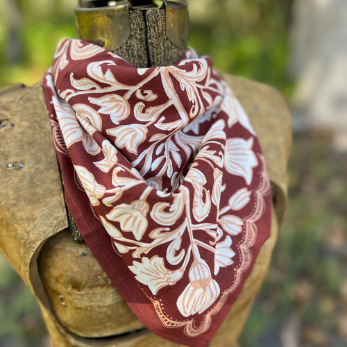 floral cotton bandana in red