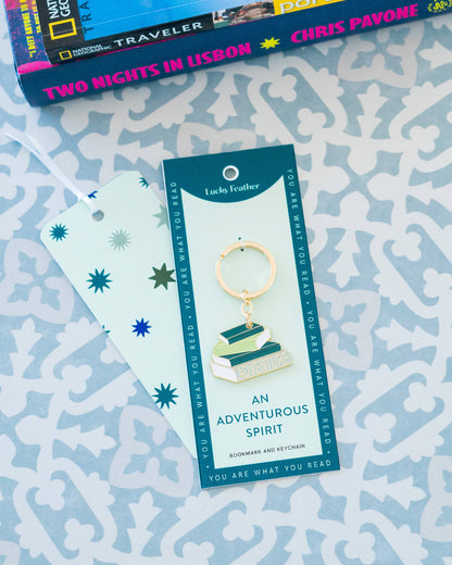 Book Lover Keychain  - Adventure