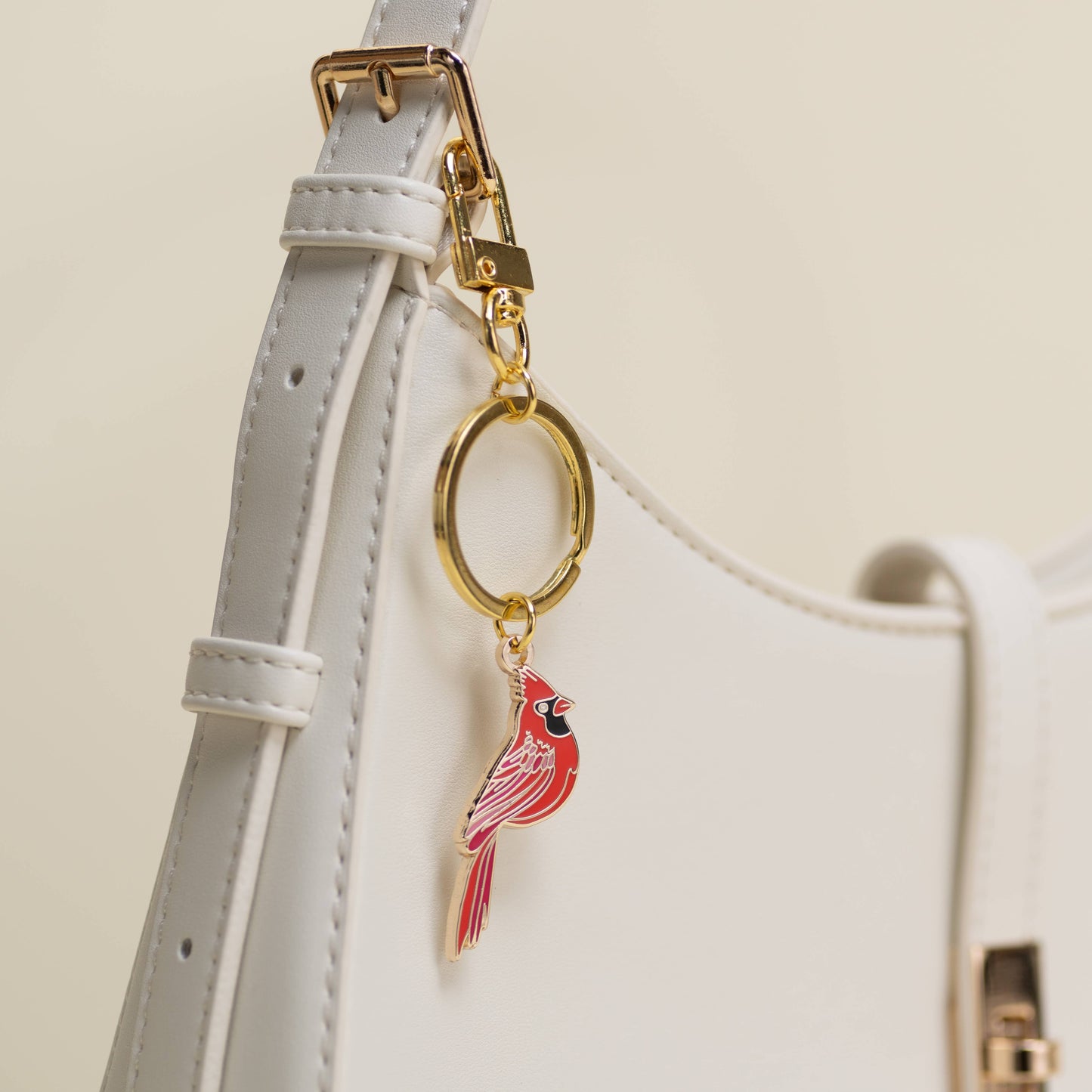 Red Cardinal Keychain & Bag Charm, Bird Gifts, Remembrance