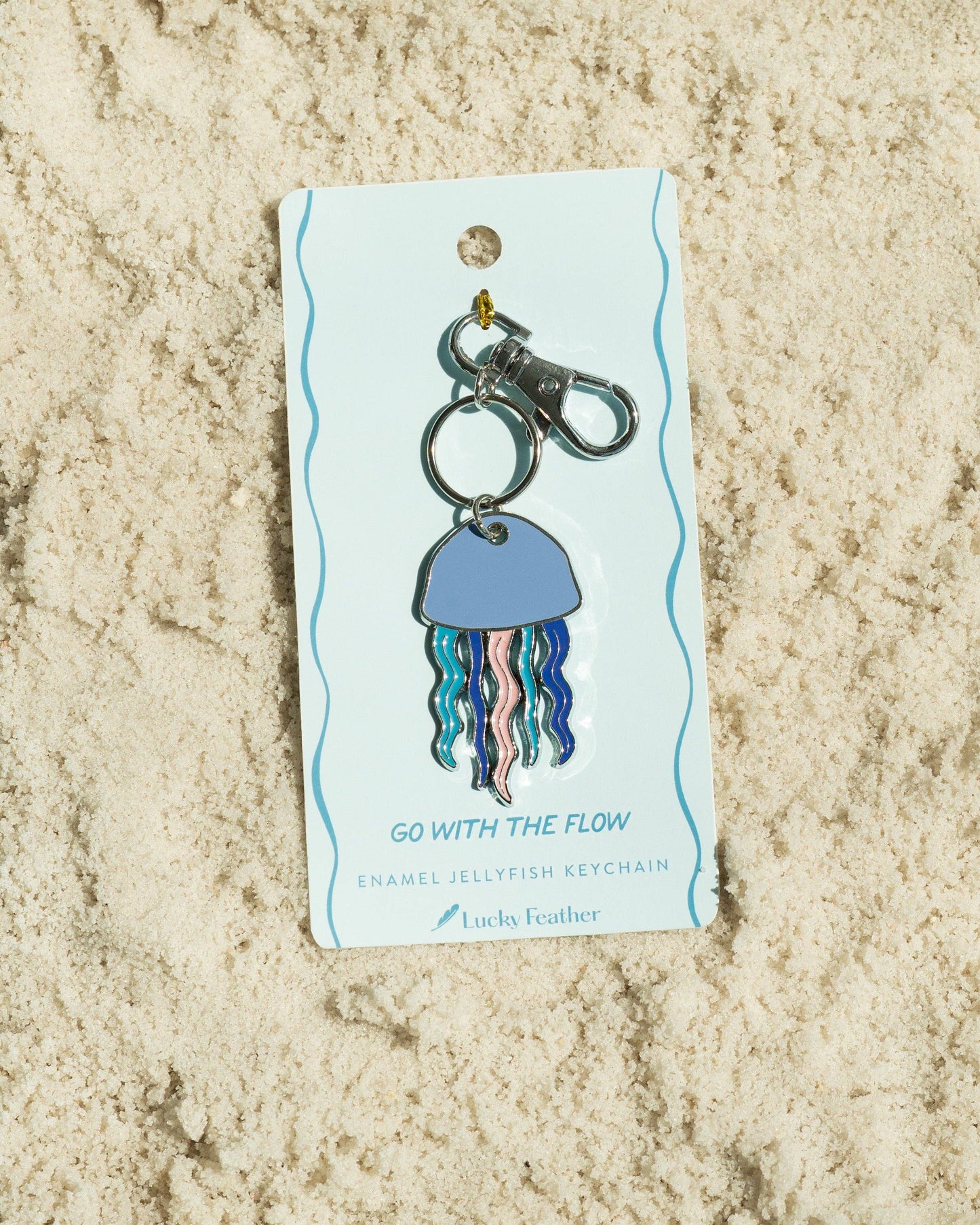 Ocean Life Keychain - Silver - Jellyfish