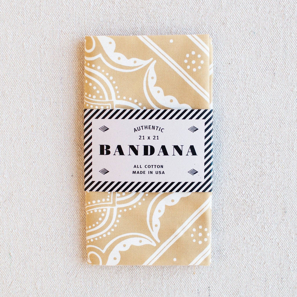 Western Print Bandana in Sand