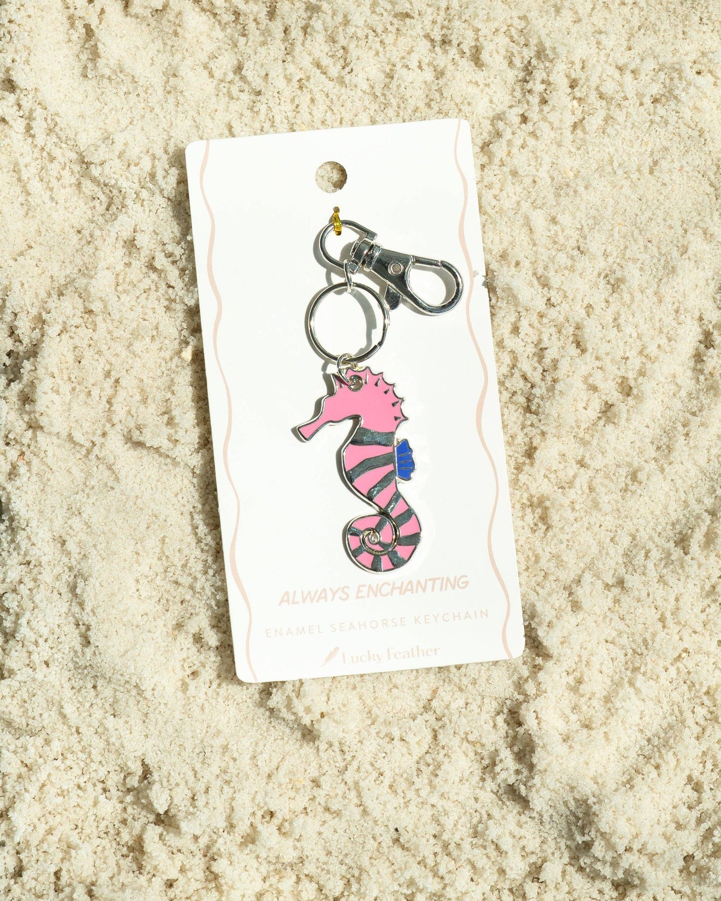 Ocean Life Keychain - Silver - Seahorse