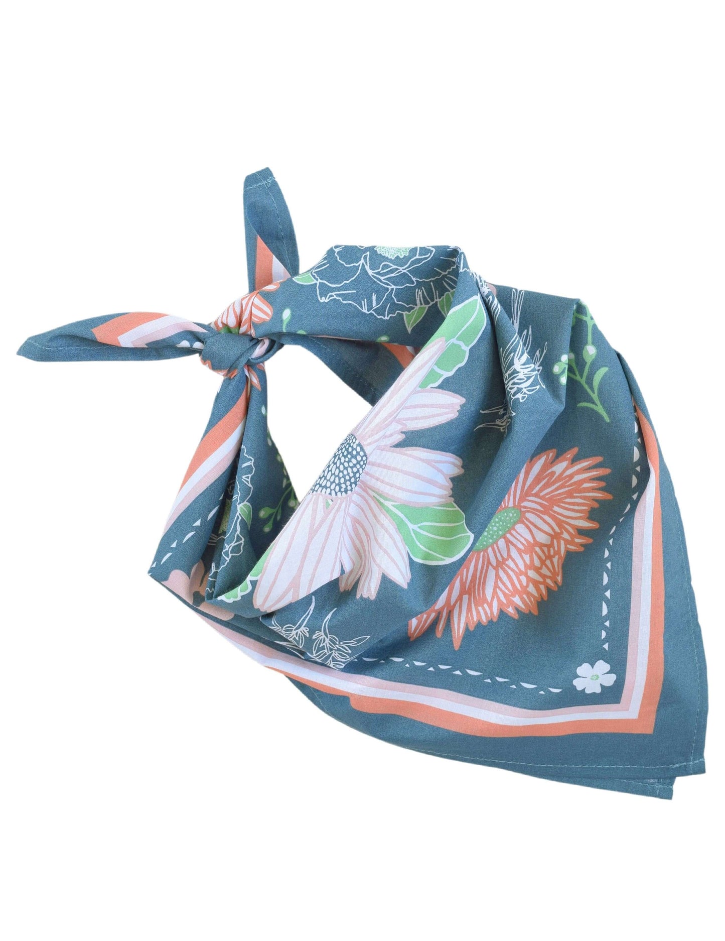 Floral patterned headscarf on a white background