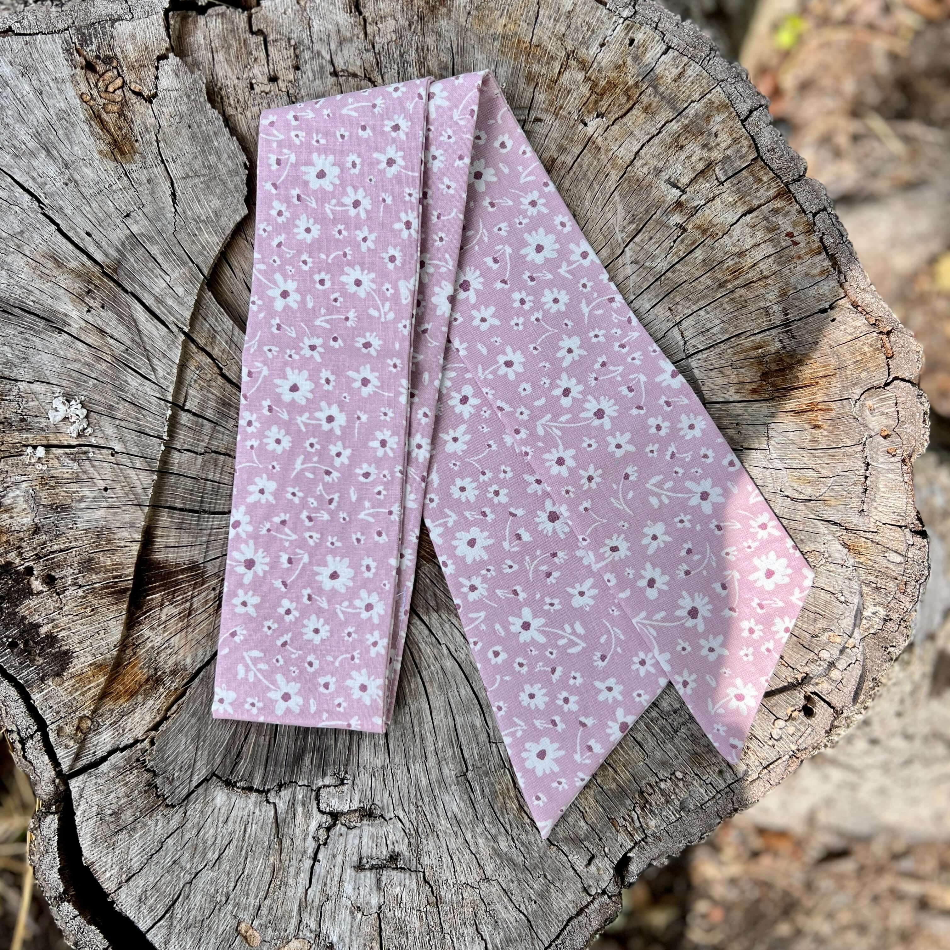 Purse Scarf - Spring Lavender and White Floral Scarf
