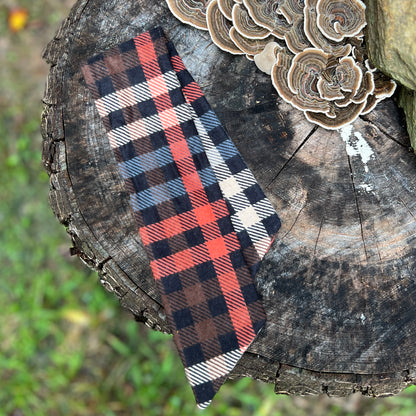 Purse Scarf - Black Plaid Flannel