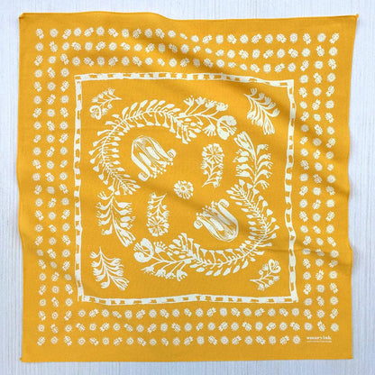 Golden Yellow Floral Bandana