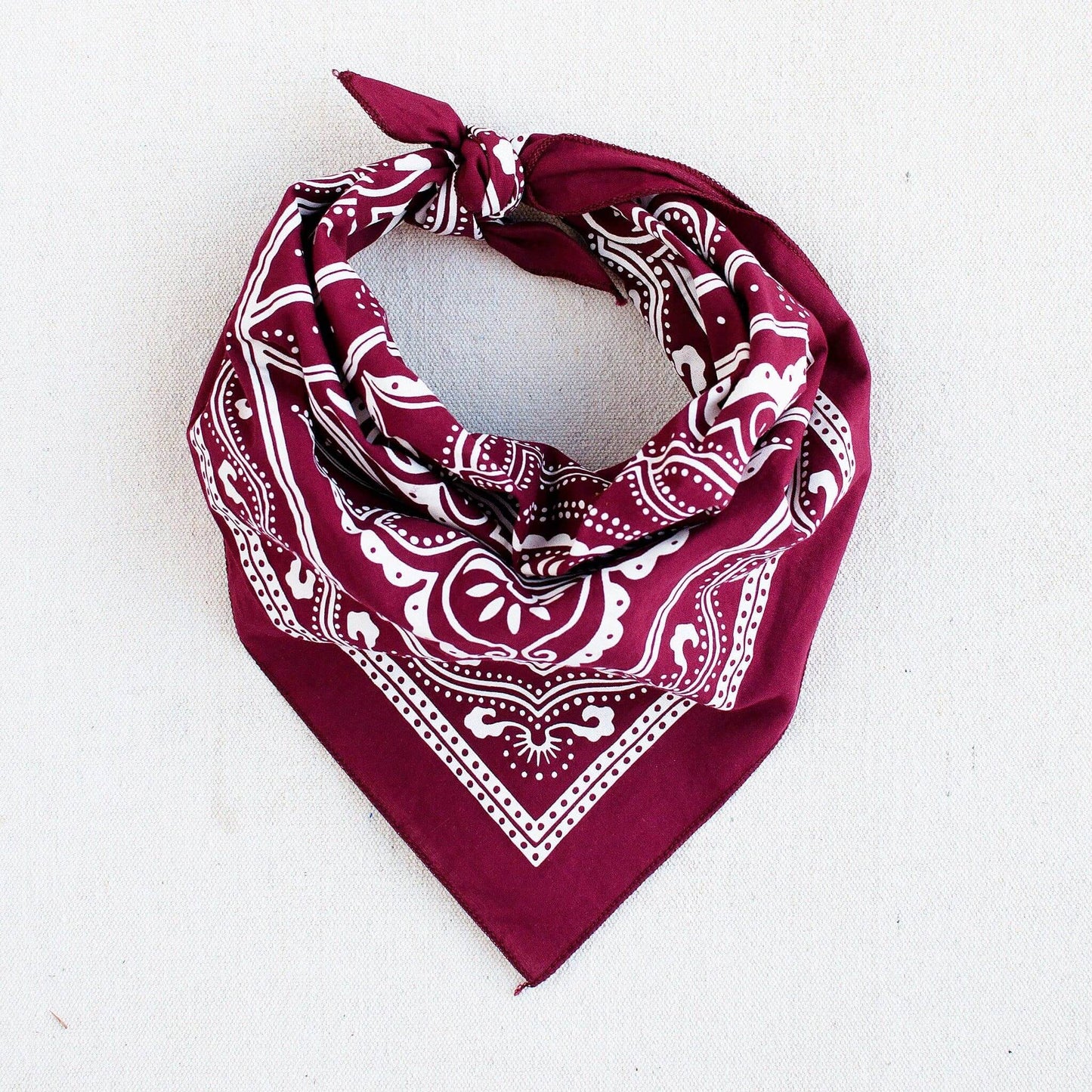 Western Bandana Scarf - Red Wine