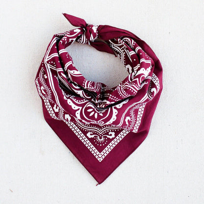 Western Bandana Scarf - Red Wine