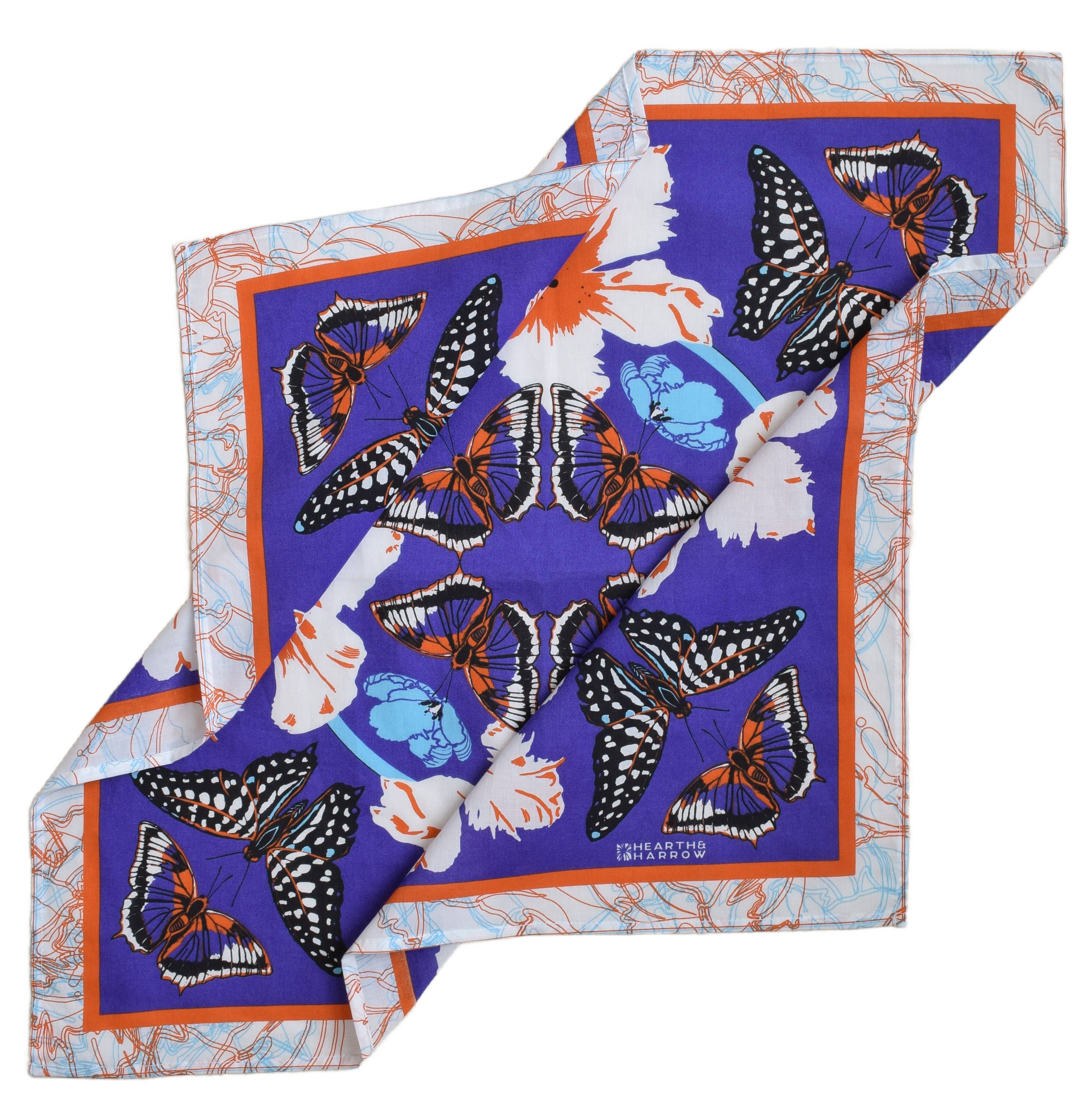 Butterfly Bandana - 100% Cotton - Pollinator Print - Floral